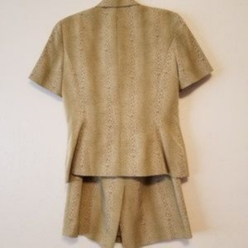 Kasper Asl Olive Green Patterned Suit 8 Euc - image 2